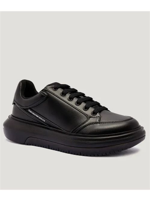 LEATHER SNEAKERS EMPORIO ARMANI | EM003666.AF18226UC001 BLACK